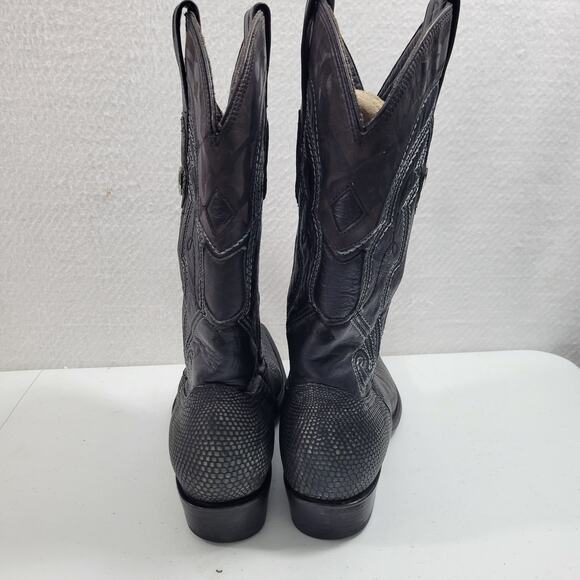 Wild West Men's Western Black Genuine Teju-Lizardskin Boots Size 8.5 10424-708 - Picture 5 of 12